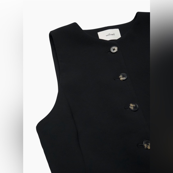 NWT Aritzia Wilfred Regal Vest Black Size 6 Slim-fit button-up - Picture 11 of 16
